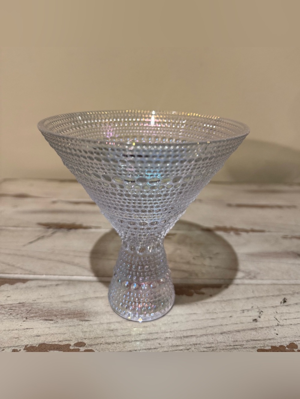 Fortessa Jupiter Iridescent Hobnail Glass Martini Cocktail Glass 11.5oz